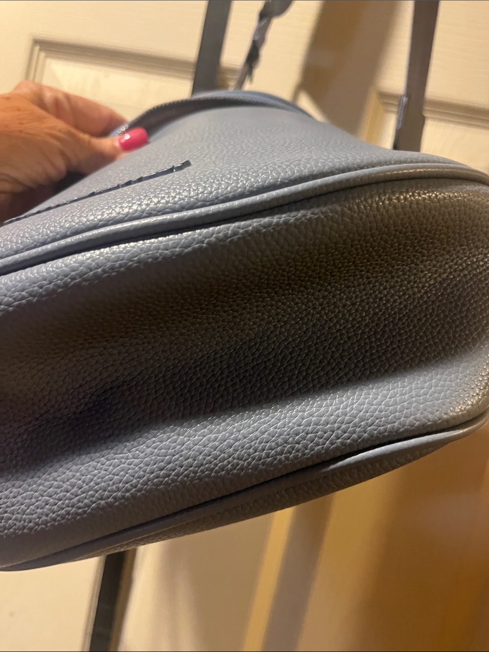 Montana West Slate Blue Pebbled Crossbody Saddle Bag - Picture 8 of 11